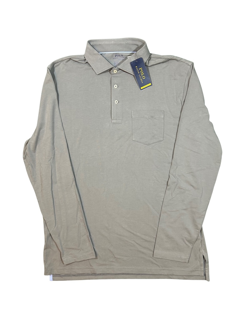 Polo Ralph Lauren Performance Gray Long Sleeve Pocket Polo Golf